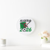 Algeria 2026 Soccer Fan Design with Crescent Star  ラウンド壁時計 (ホーム)