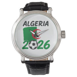 Algeria 2026 Soccer Fan Design with Crescent Star  腕時計