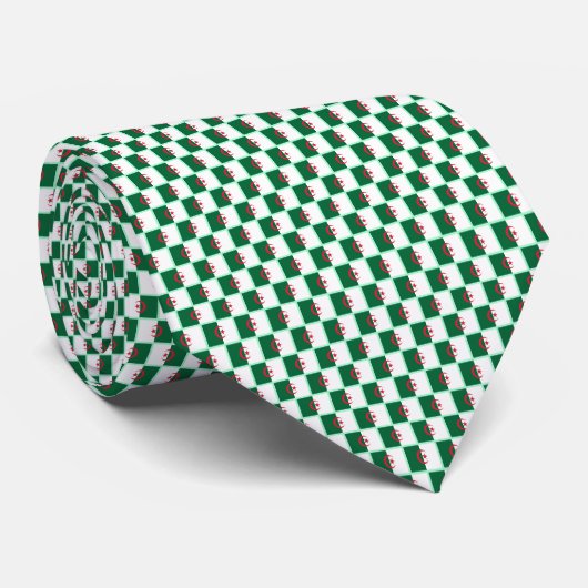 Algeria Flag Brick Pattern ネクタイ (ロール)