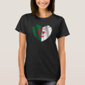 Algeria Flag On Shape Of Heart Algerian Algeria Tシャツ (正面)