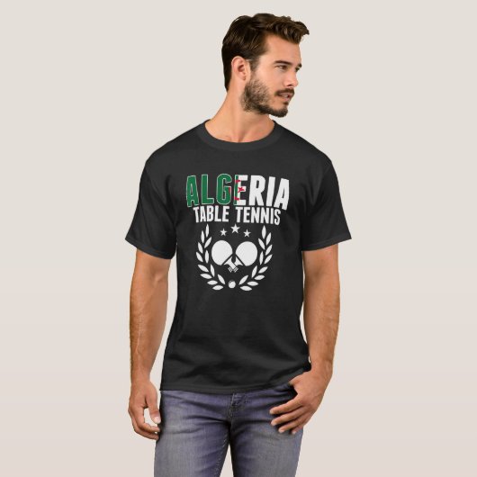 Algeria Table Tennis   Algerian Ping Pong Supporte Tシャツ (正面フル)