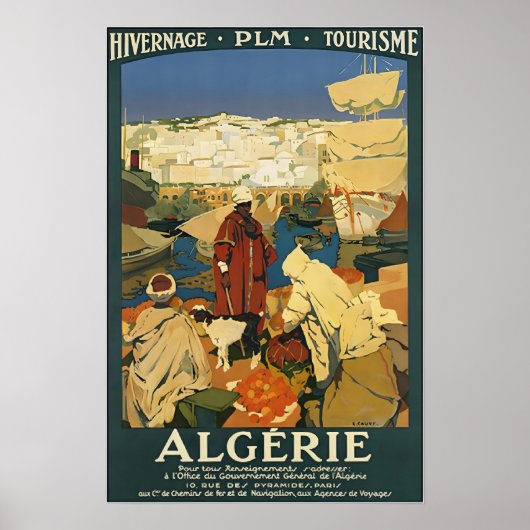 Algeria Travel Poster Africa Art African Print ポスター (正面)