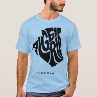 Algeria Typography Map الجزائر Tシャツ