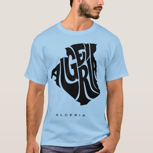 Algeria Typography Map الجزائر Tシャツ (正面)