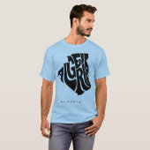 Algeria Typography Map الجزائر Tシャツ (正面フル)