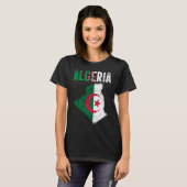 Algerian Algeria Country Map Flag Tシャツ (正面フル)
