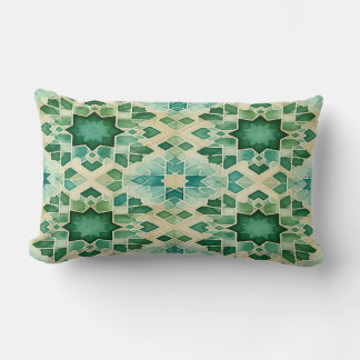 Algerian Zellige Green Turquoise Decorative Pillow ランバークッション
