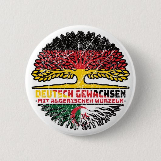 Algerisch Deutsch Deutschland Baum Wurzel 缶バッジ (正面)