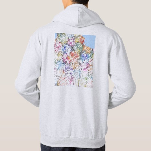 Algiers Algeria City Map パーカ (裏面)