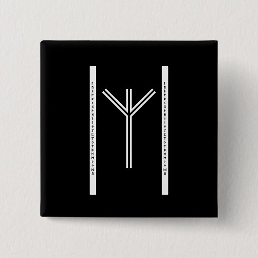 Algiz BWボタン（丸型） 缶バッジ (正面)