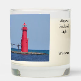 Algoma Pierhead Light glass candle