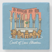 Alhambra Court of the Lions 3 ストーンコースター (正面)