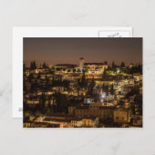 Alhambra de Granada Spainからのポストカードナイトビュー ポストカード (正面/裏面)