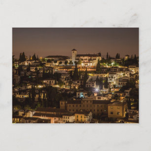 Alhambra de Granada Spainからのポストカードナイトビュー ポストカード