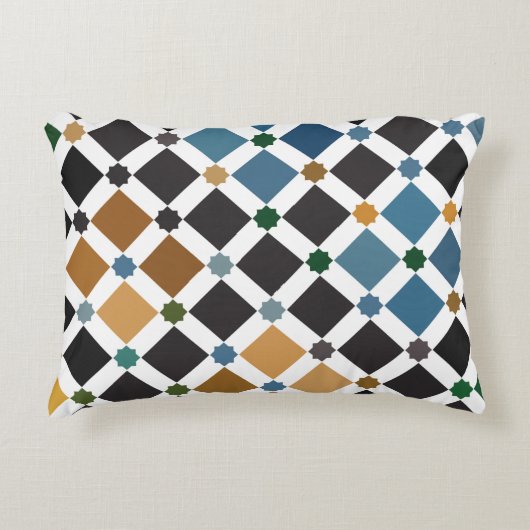 Alhambra Geometric Pillow – Brushed Polyester Tile アクセントクッション (正面)