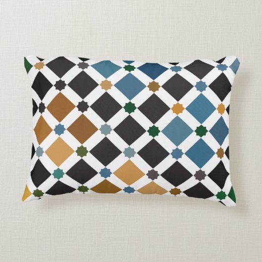 Alhambra Geometric Pillow – Brushed Polyester Tile アクセントクッション (裏面)