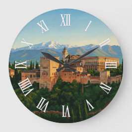 Alhambra Granada Spain Travel ラージ壁時計