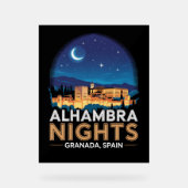 Alhambra Nights- Granada Spain Travel Art アクリルサイン (正面)