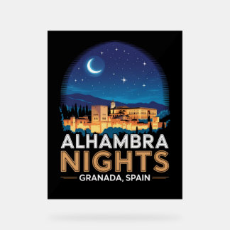 Alhambra Nights- Granada Spain Travel Art アクリルサイン