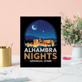 Alhambra Nights- Granada Spain Travel Art アクリルサイン (ウェディング)