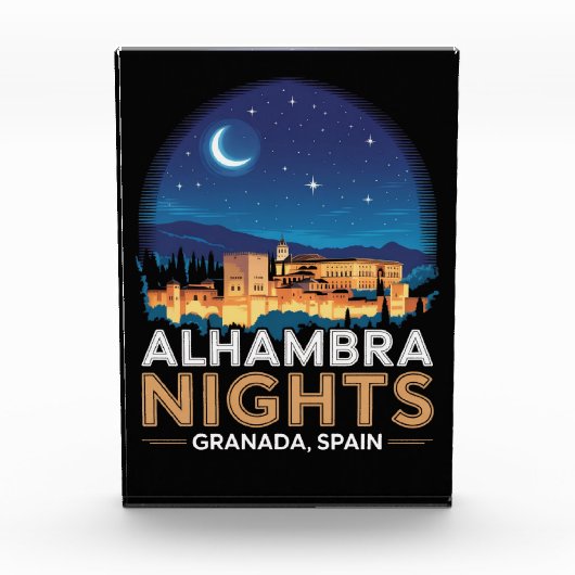 Alhambra Nights- Granada Spain Travel Art フォトブロック (正面)