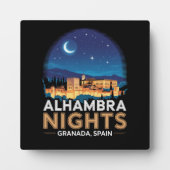 Alhambra Nights- Granada Spain Travel Art フォトプラーク (正面)