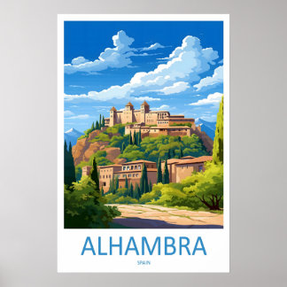 Alhambra Vintage Travel Poster Ski National Park ポスター