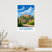 Alhambra Vintage Travel Poster Ski National Park ポスター (キッチン)