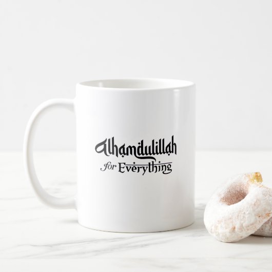 Alhamdulillah for Everything Minimal Islamic Gift コーヒーマグカップ (ドーナツ)