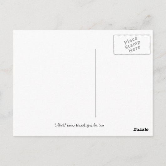 "Aliah"ハイビスカスマーメイドファンタジーアートハガキ ポストカード (裏面)