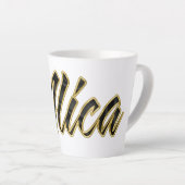 Alica black gold Lettering Latte Tasse カフェラテマグ (右アングル)