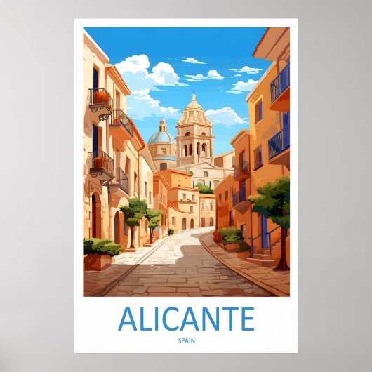 Alicante National Ski Travel Poster Park Vintage ポスター (正面)