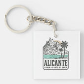 Alicante Sketch Santa Bárbara Castle Costa Blanca  キーホルダー (正面)