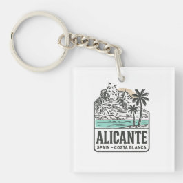 Alicante Sketch Santa Bárbara Castle Costa Blanca  キーホルダー