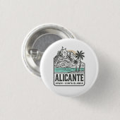 Alicante Sketch Santa Bárbara Castle Costa Blanca  缶バッジ (正面&裏面)
