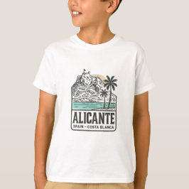 Alicante Sketch Santa Bárbara Castle Costa Blanca Tシャツ