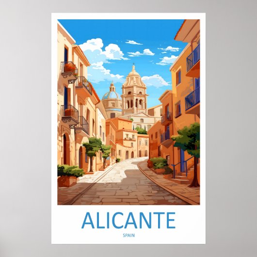 Alicante Spain Travel Poster Vintage Ski National ポスター (正面)