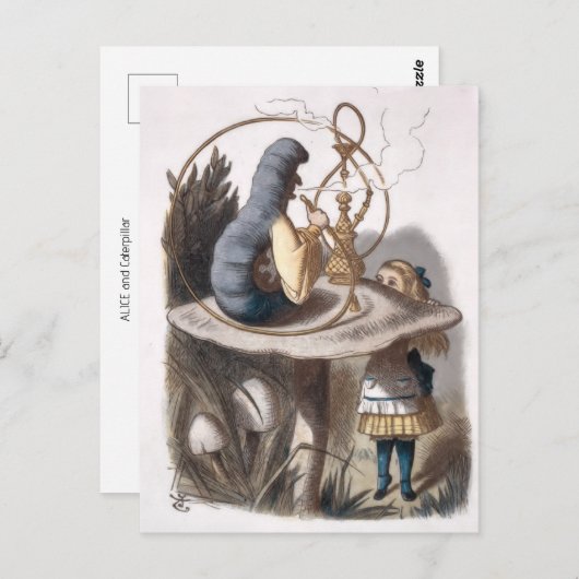 ALICEとCaterpillar - Adventures in Wonderland ポストカード (正面/裏面)