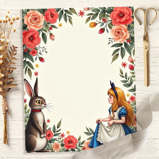 Aliceスクラップブックジャンクジャーナルフローラ紙