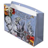 Aliceナンセンスなカーテンwonderland - Blue ラージペーパーバッグ (裏面アングル)