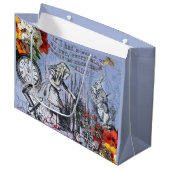 Aliceナンセンスなカーテンwonderland - Blue ラージペーパーバッグ (正面アングル)