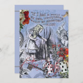 Aliceナンセンスなカーテンwonderland - Blue 招待状 (正面/裏面)