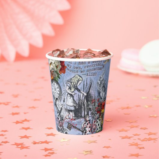 Aliceナンセンスなカーテンwonderland - Blue 紙コップ (インサイチュ)