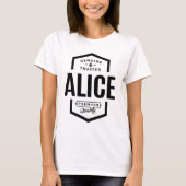 Alice名パーソナライズされた誕生日 Tシャツ (正面)