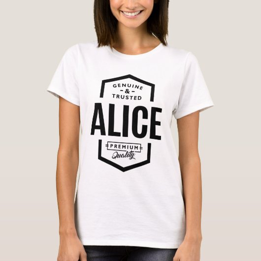 Alice名パーソナライズされた誕生日 Tシャツ (正面)