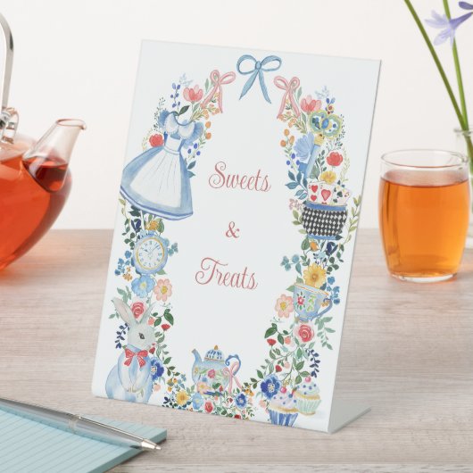 Alice お洒落 in Wonderland甘いトリートサイン 台座サイン (インサイチュ)