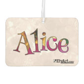 Alice カラフルおもしろいAir Freshener:キュウリミント カーエアーフレッシュナー (裏面)