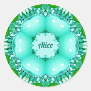 ALICE ~明るい抽象芸術フラクタル模様クラシック~ ラウンドシール