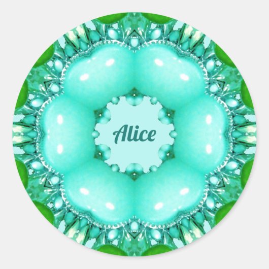 ALICE ～明るい抽象芸術フラクタル模様クラシック～ ラウンドシール (正面)