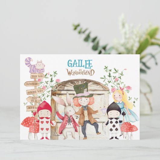 Alice Adventure in Woderland Birthday  招待状 (スタンド正面)
